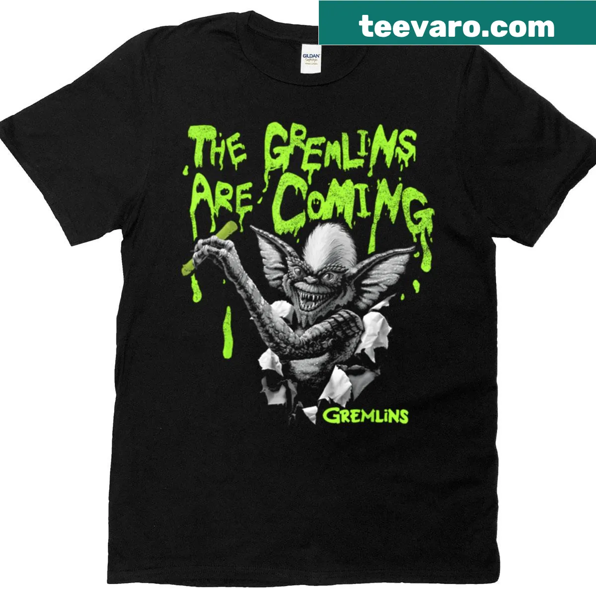 Vintage t-shirt featuring humor from 80s horror movies and Christmas — on a men's t-shirt