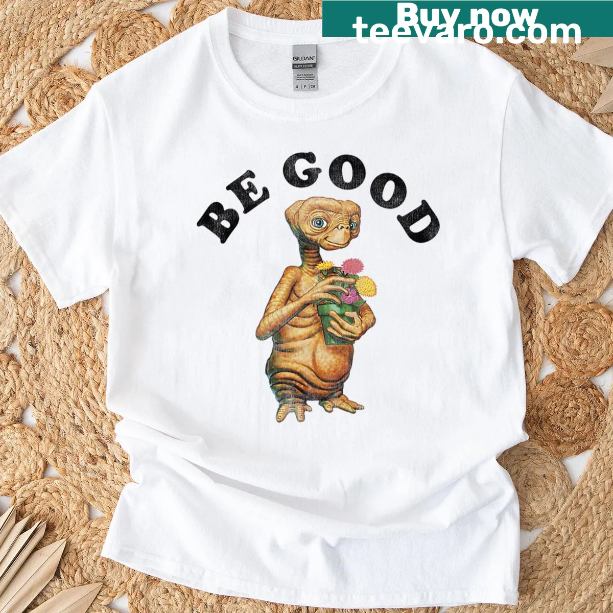 Vintage cute t-shirt featuring characters from classic movies of the 90s — on a men's t-shirt