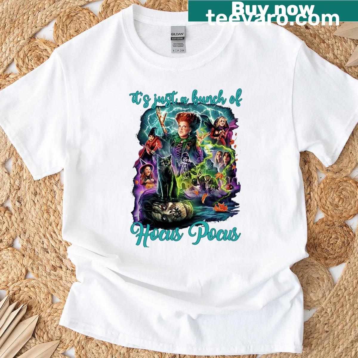 Retro T-shirt featuring funny witches and magical themes from 90s and 80s films. — on a men's t-shirt