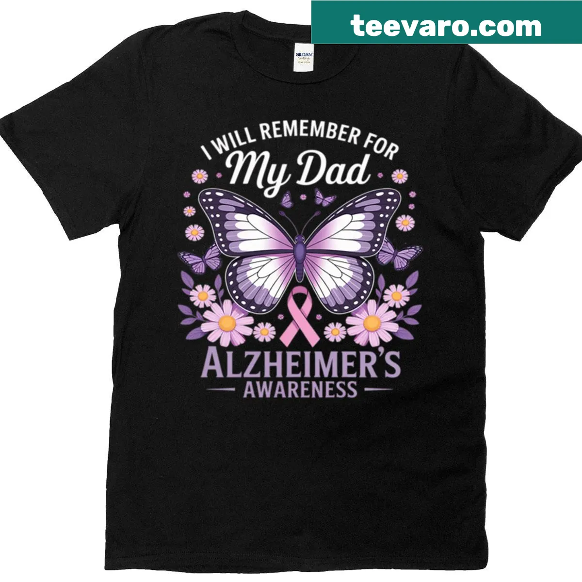 Butterfly illustration with sentimental text on a T-shirt — on a men's t-shirt