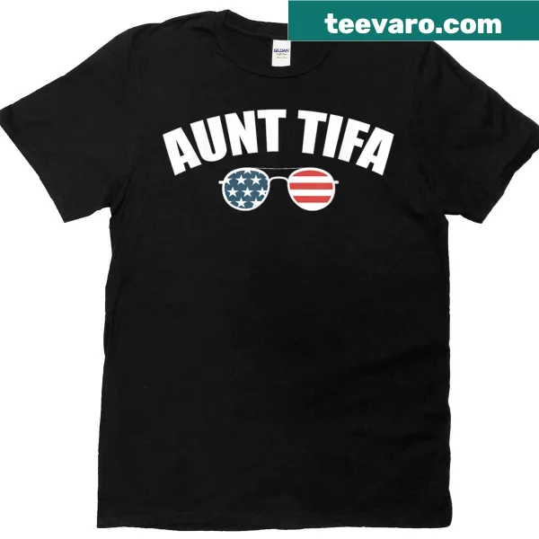 Humorous Aunt Tifa graphic on a casual t-shirt