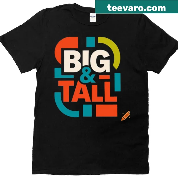 Humorous illustration celebrating size on a T-shirt
