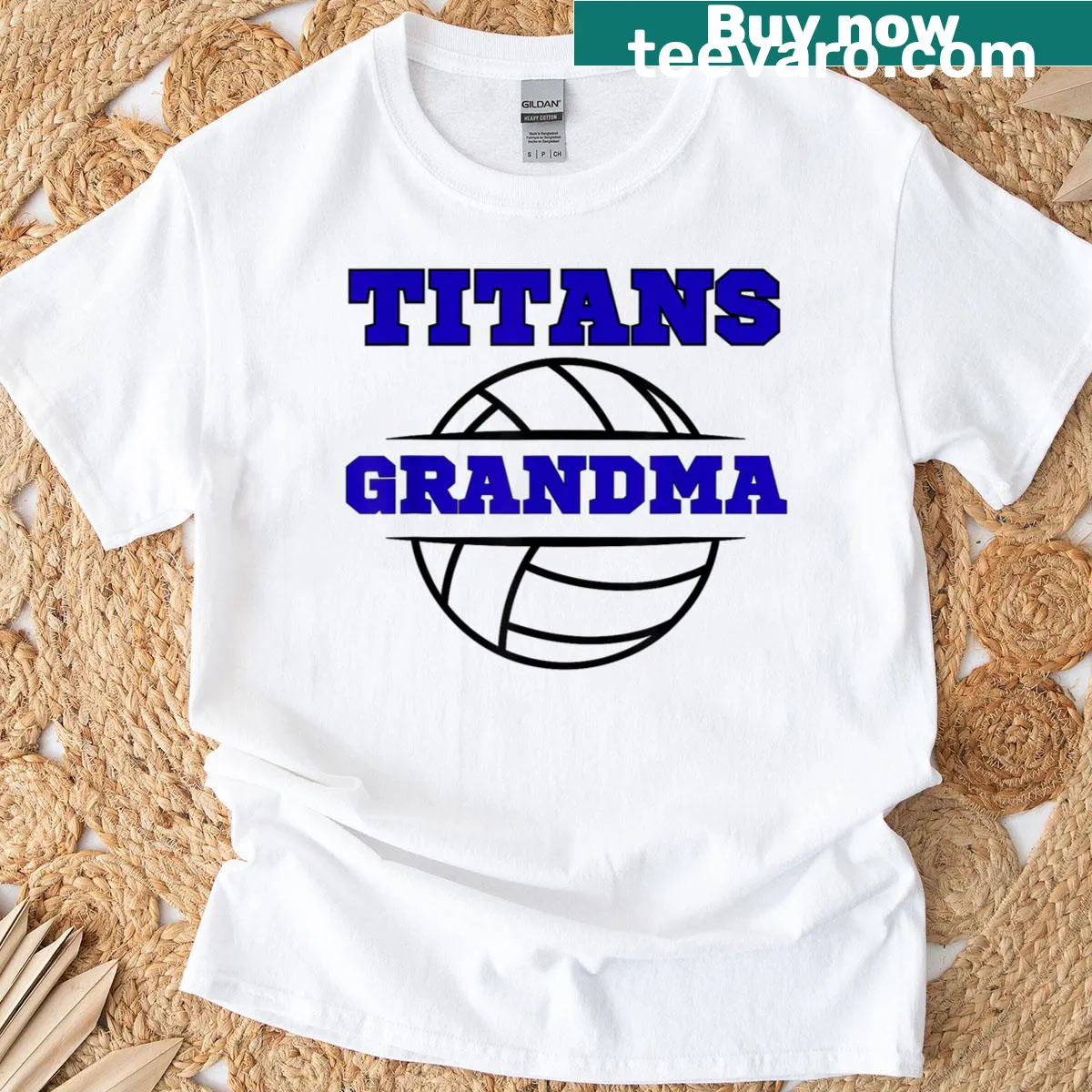 Grandma T-shirt with bold blue block text — on a men's t-shirt