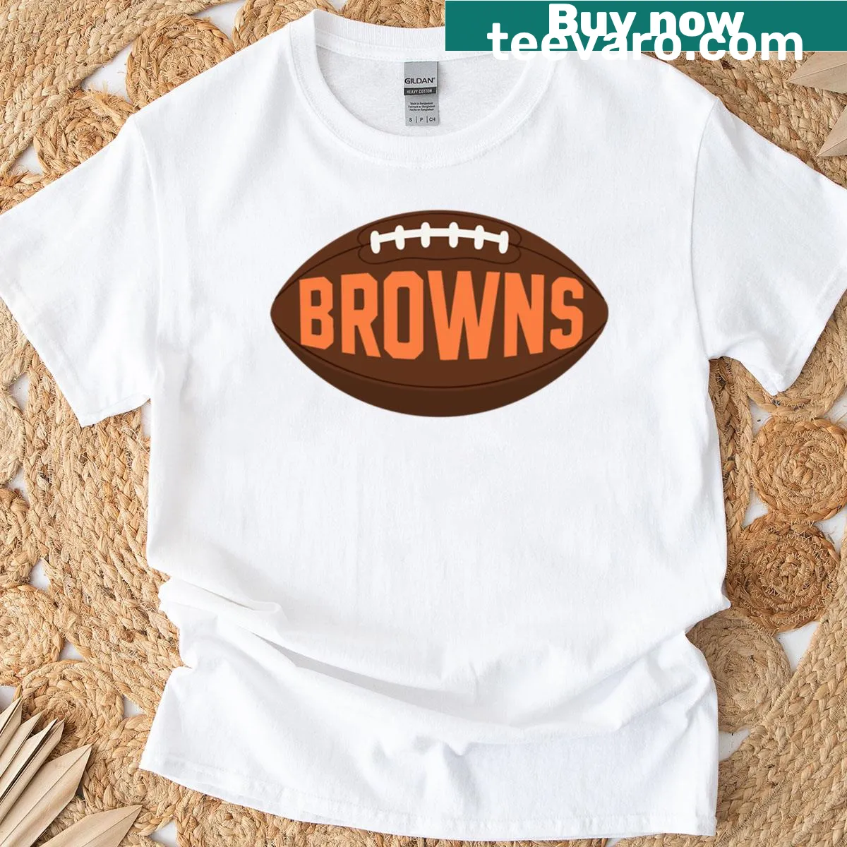 Proud Cleveland Browns T-shirt featuring bold typography — on a men's t-shirt