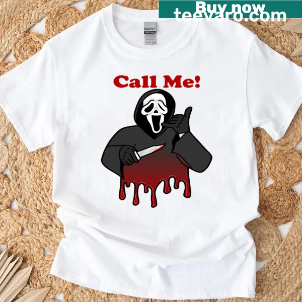 T-shirt featuring Ghostface with the phrase 'Call Me Scream'.