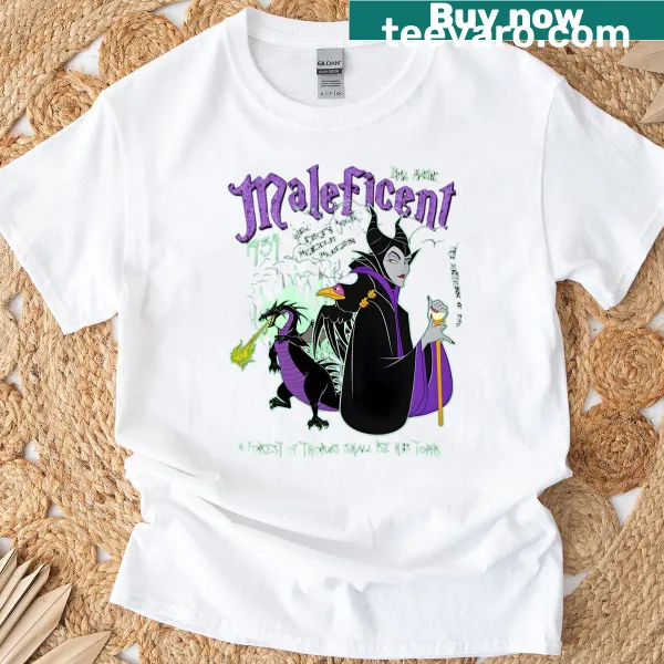 Vintage-style t-shirt featuring funny cartoon villains for Halloween