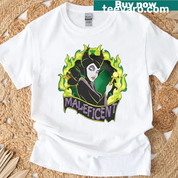Funny vintage T-shirt with cartoon villains from Halloween movies.