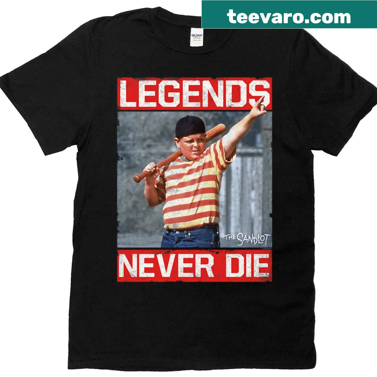 Funny retro baseball movie kids T-shirt with vintage design — on a men's t-shirt