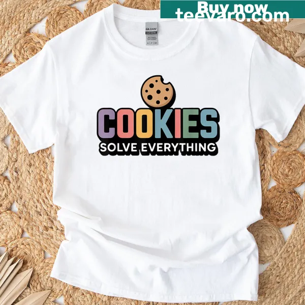 Funny baking t-shirt with a cookie-themed message