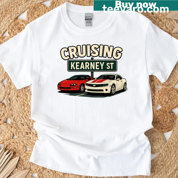 Illustrated T-shirt featuring a Camaro design for car enthusiasts