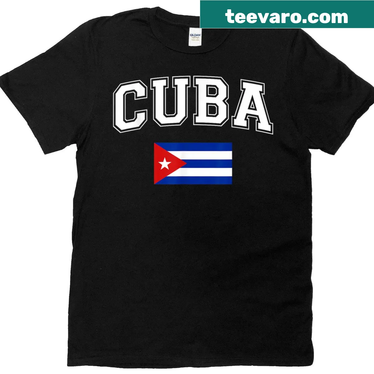 Cuban Flag T-shirt showcasing national pride and heritage — on a men's t-shirt