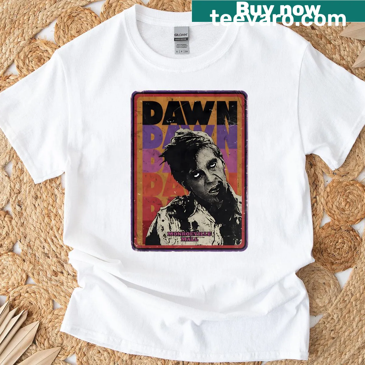 Distressed t-shirt with vintage-inspired design — on a men's t-shirt