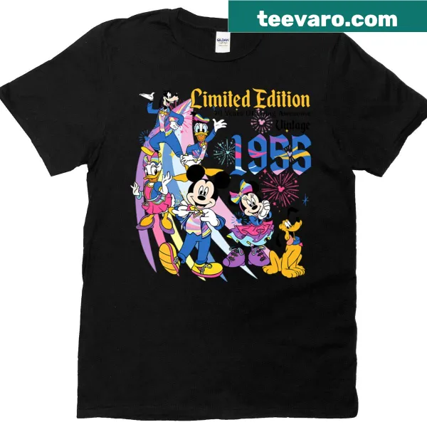 Nostalgic graphic for Disneyland Resort 70th anniversary on T-shirt