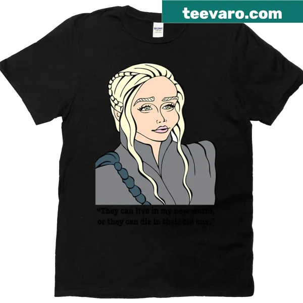 Fantasy TV show fan art T-shirt with playful illustration.