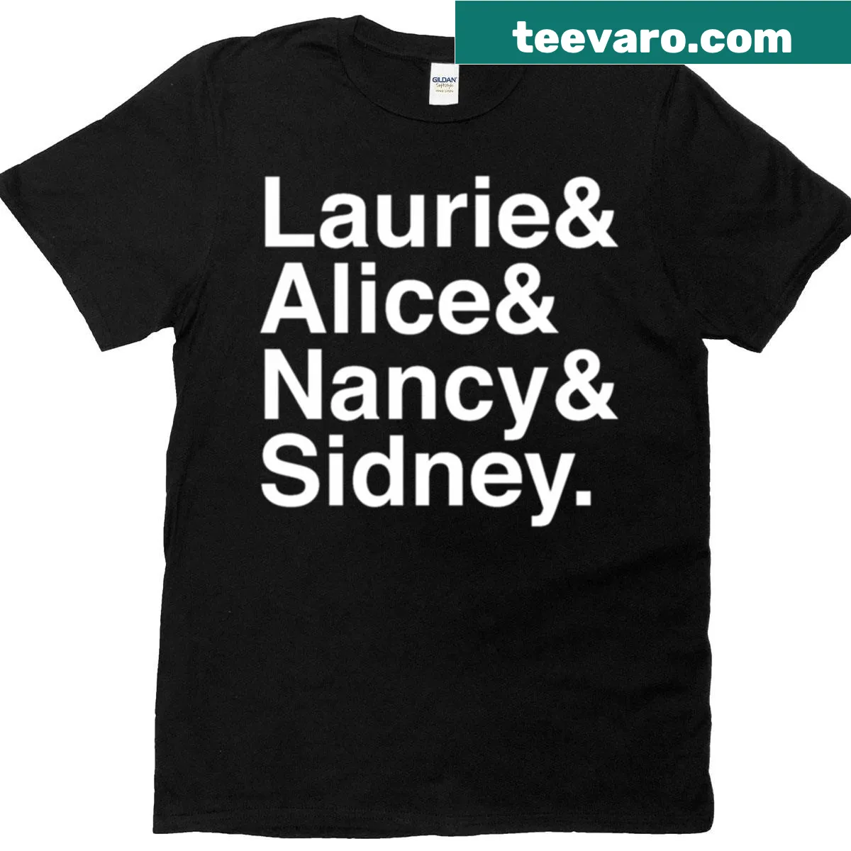 Ampersand graphic shirt with the text 'Final Girls' for horror film fans — on a men's t-shirt
