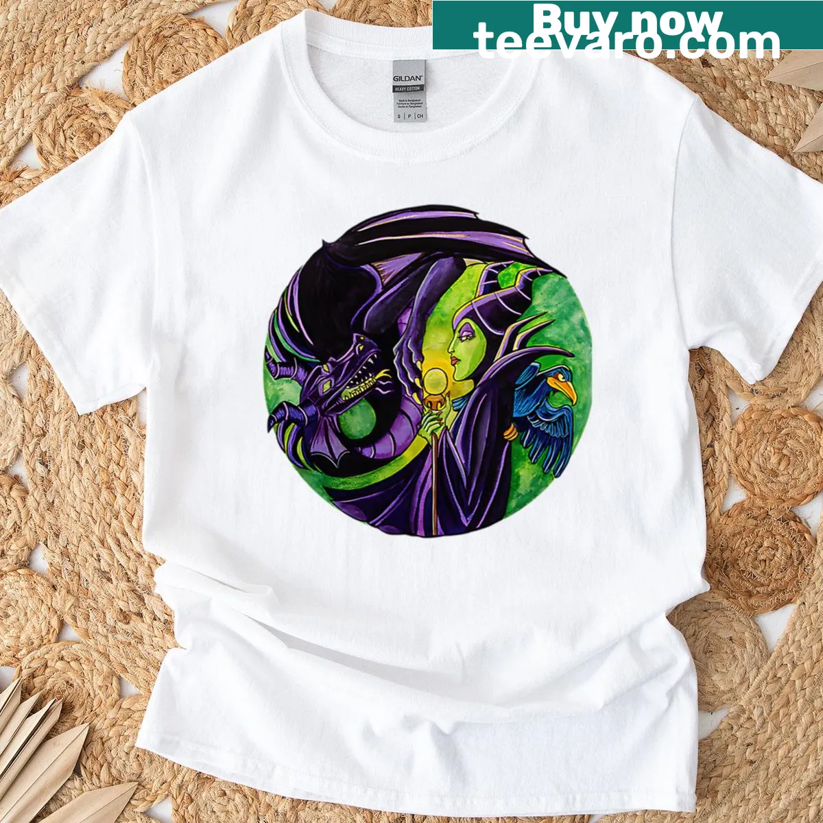 Vintage T-shirt featuring funny cartoon villains for Halloween — on a men's t-shirt