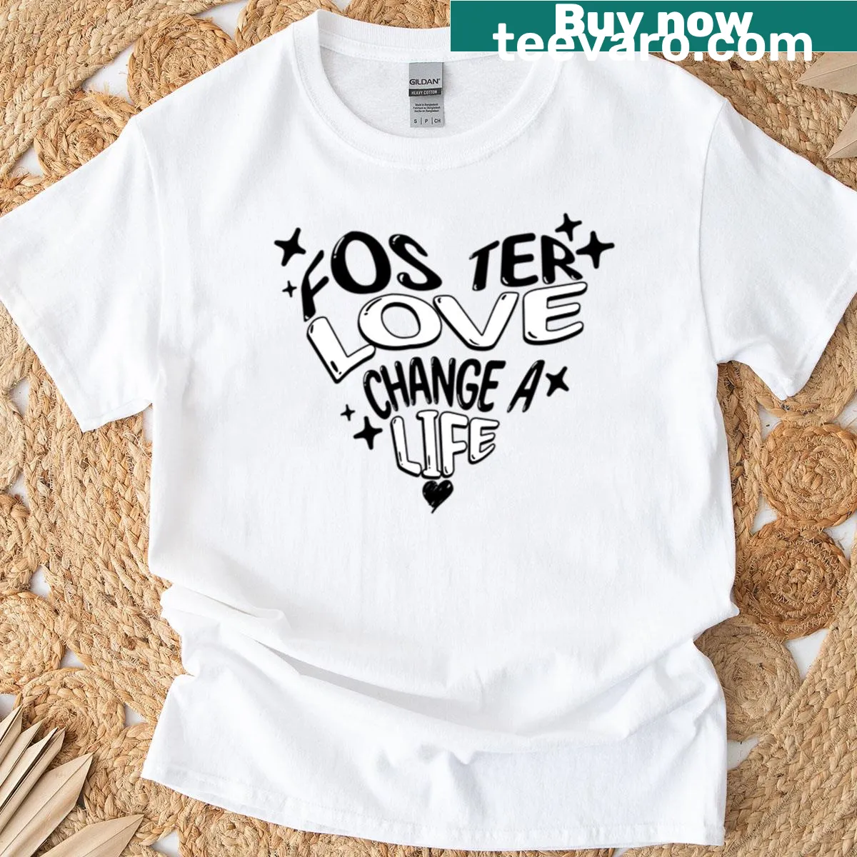 Foster Love Change Life inspirational T-shirt with meaningful text — on a men's t-shirt