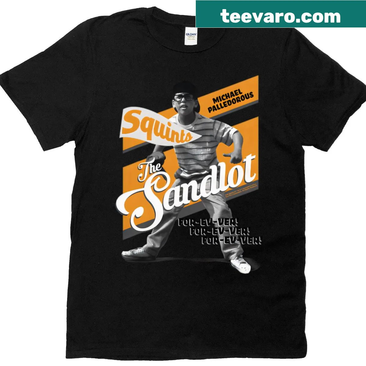 Vintage-inspired baseball graphic celebrating 90s movies for kids — on a men's t-shirt