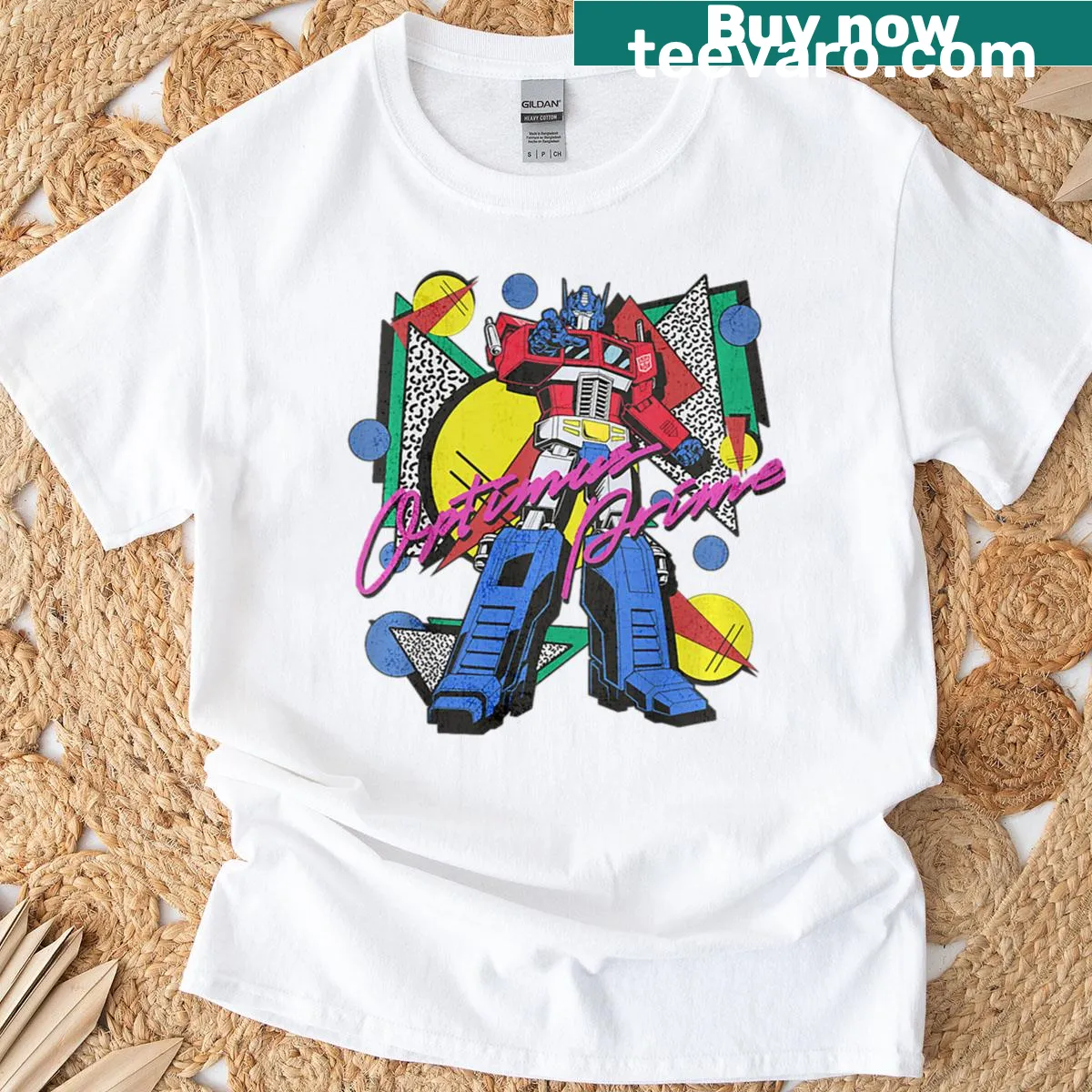 Funny vintage robot cartoon t-shirt inspired by 90s movies — on a men's t-shirt