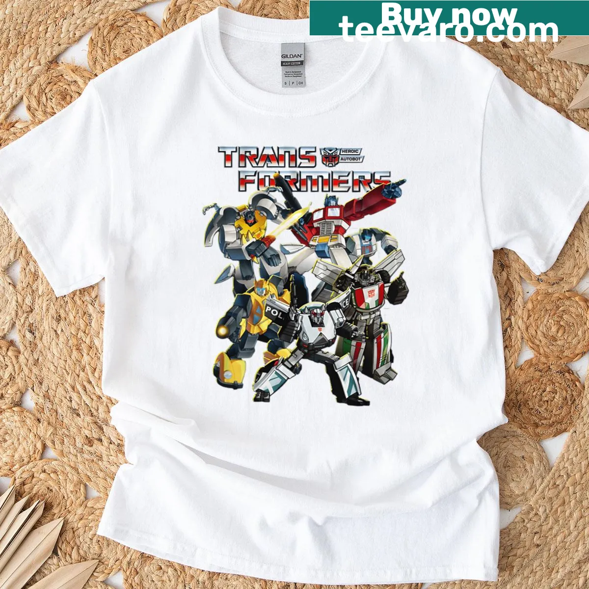 Cartoon robot design tee reflecting 90s film inspiration — on a men's t-shirt