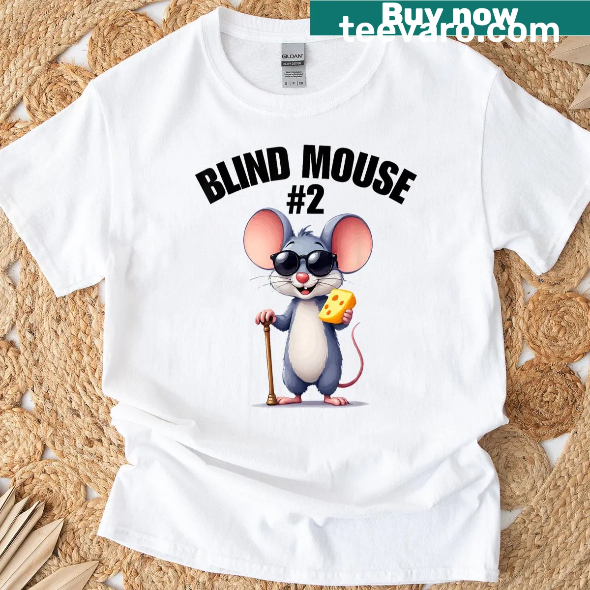 T-shirt featuring a funny Three Blind Mice design for Halloween — on a men's t-shirt