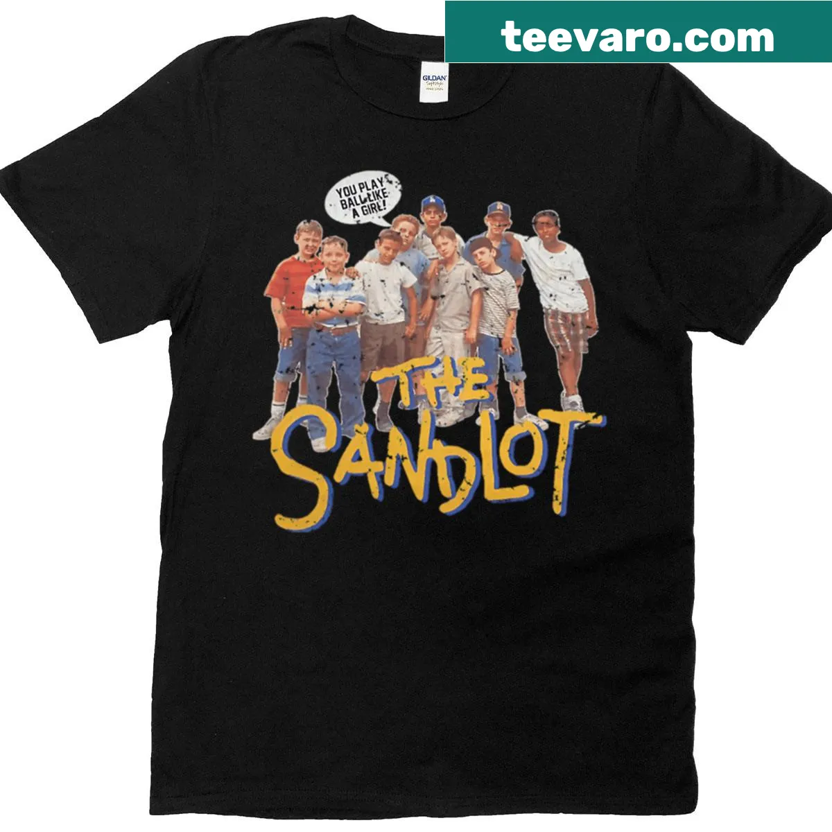 Vintage baseball-themed T-shirt celebrating 90s sports movies — on a men's t-shirt