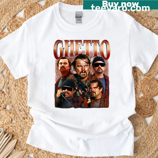 Vintage-style Ghetto Bootleg T-shirt with playful design
