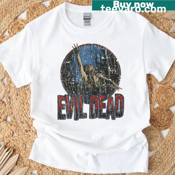Vintage grunge Dead Evil graphic on T-shirt