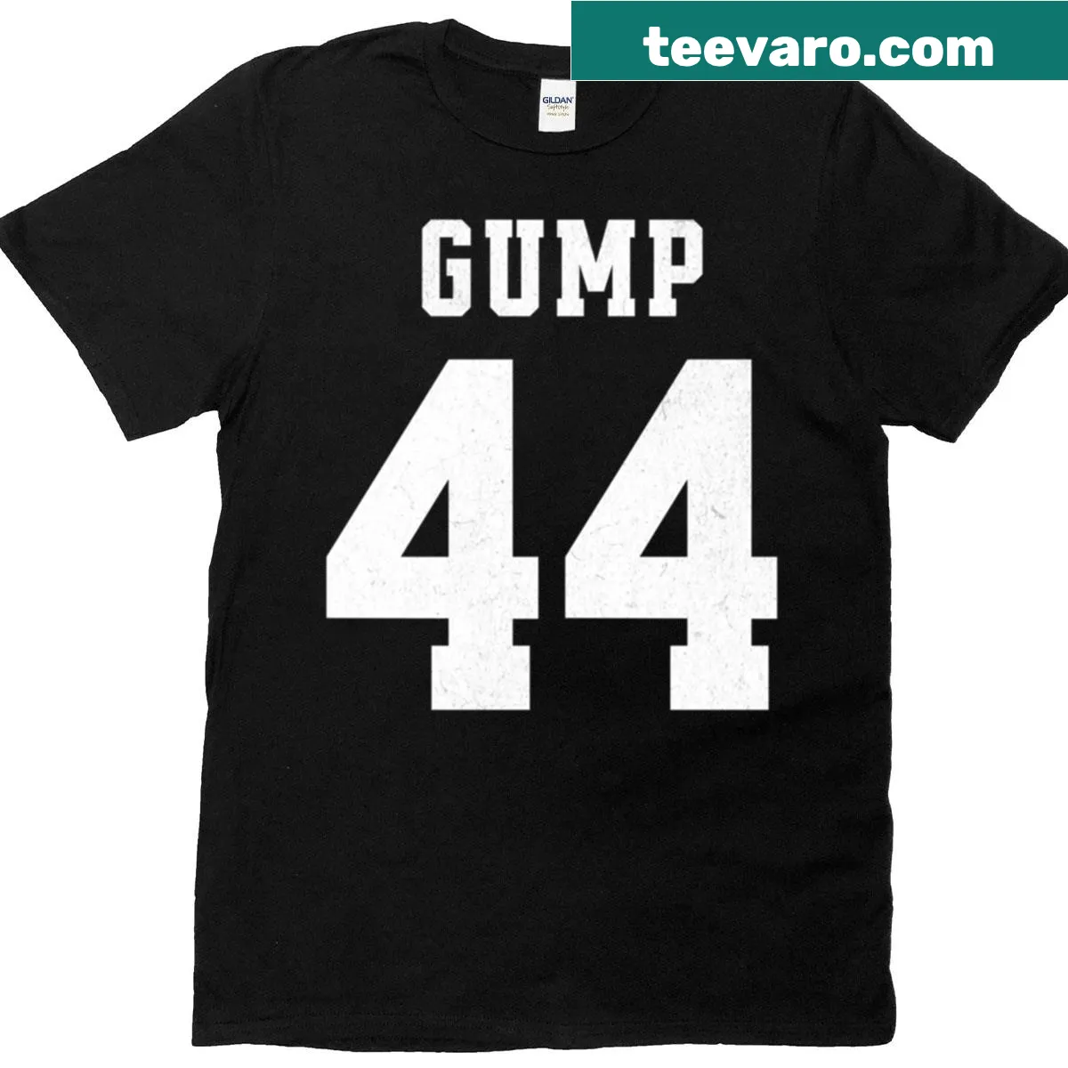 Playful typography t-shirt featuring the number 44. — on a men's t-shirt