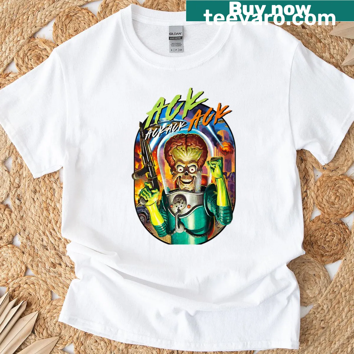 Vintage-style Halloween horror movie logo t-shirt — on a men's t-shirt