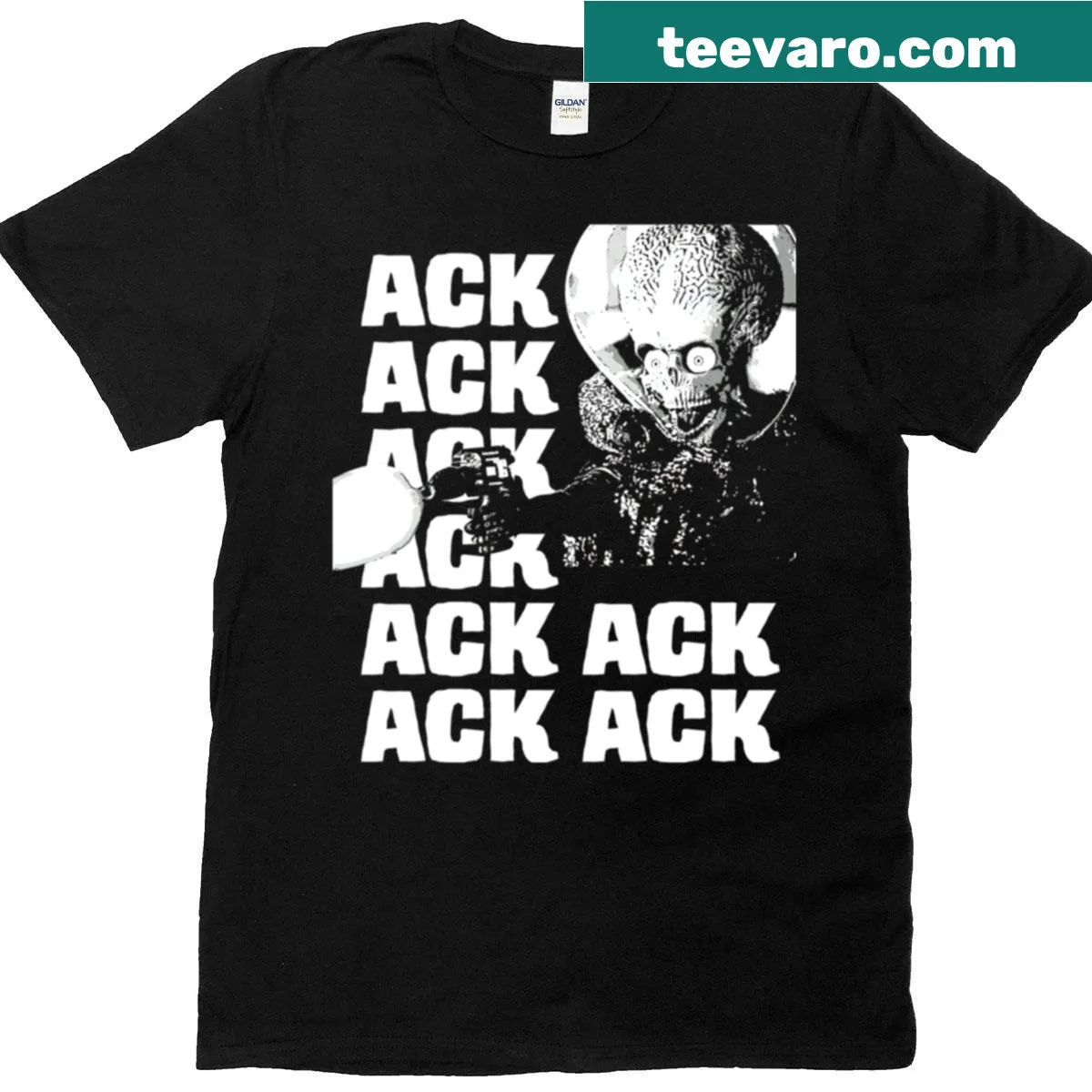Vintage-style T-shirt featuring iconic horror movie logos — on a men's t-shirt