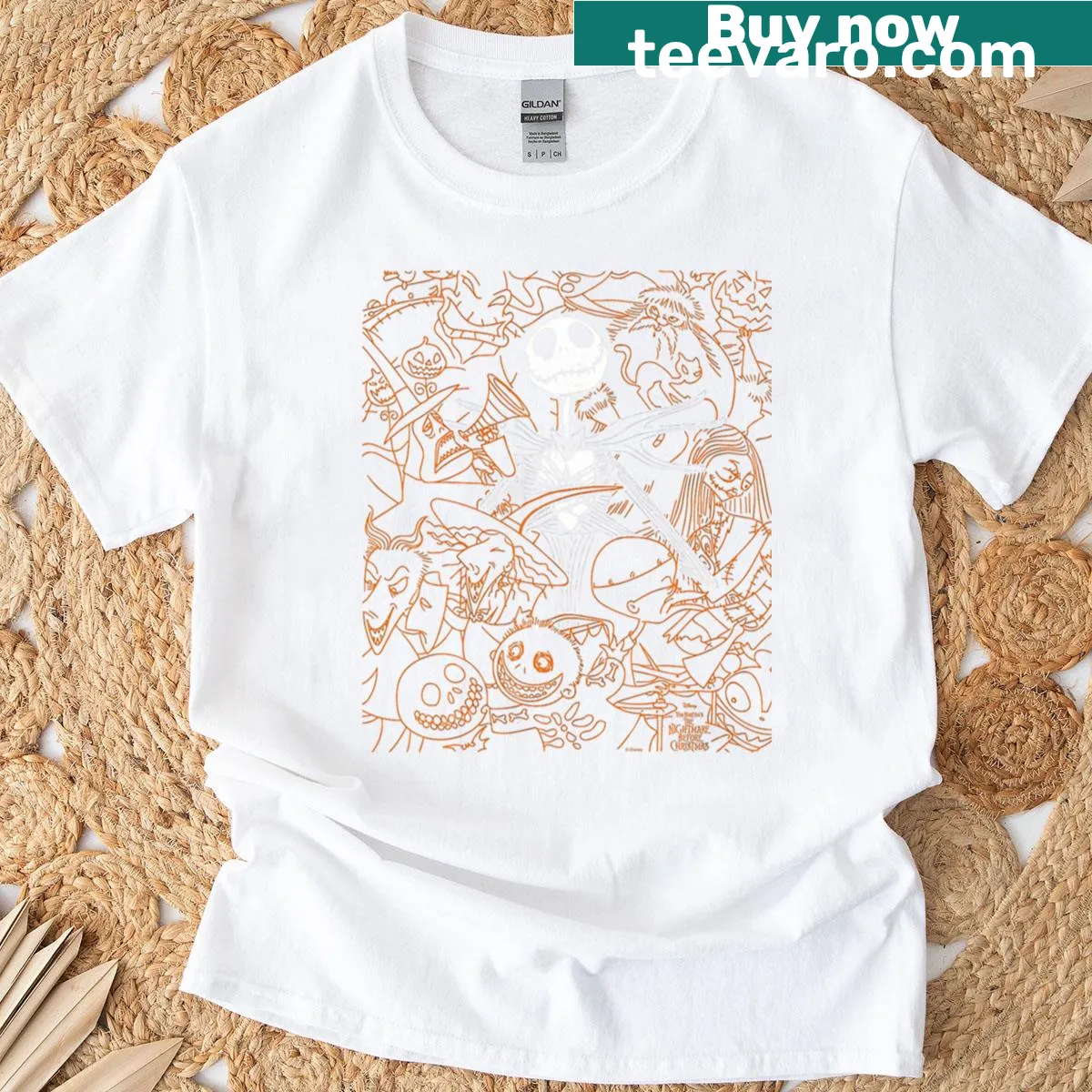 Vintage T-shirt featuring funny cartoon characters for Halloween — on a men's t-shirt