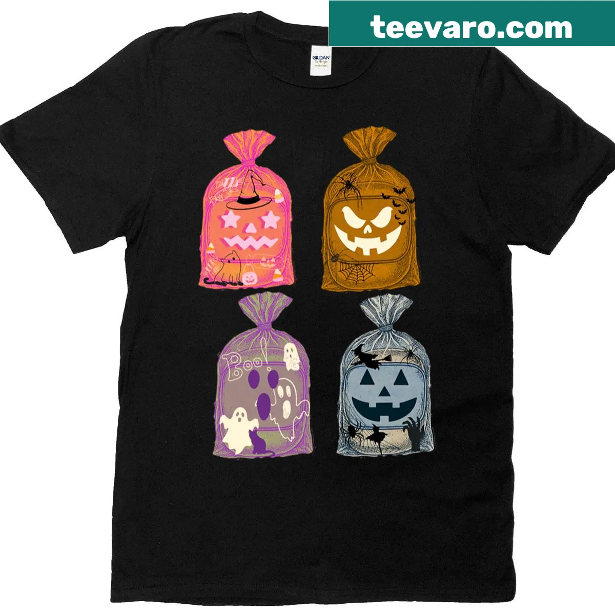 Playful Haunted Pepperoni Rolls T-shirt featuring cartoon-style pepperoni rolls — on a men's t-shirt