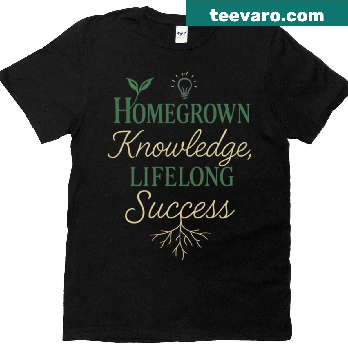 Inspirational homeschooling T-shirt celebrating knowledge and success. — on a men's t-shirt