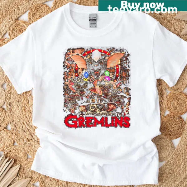 Vintage Christmas t-shirt with a humorous horror movie theme