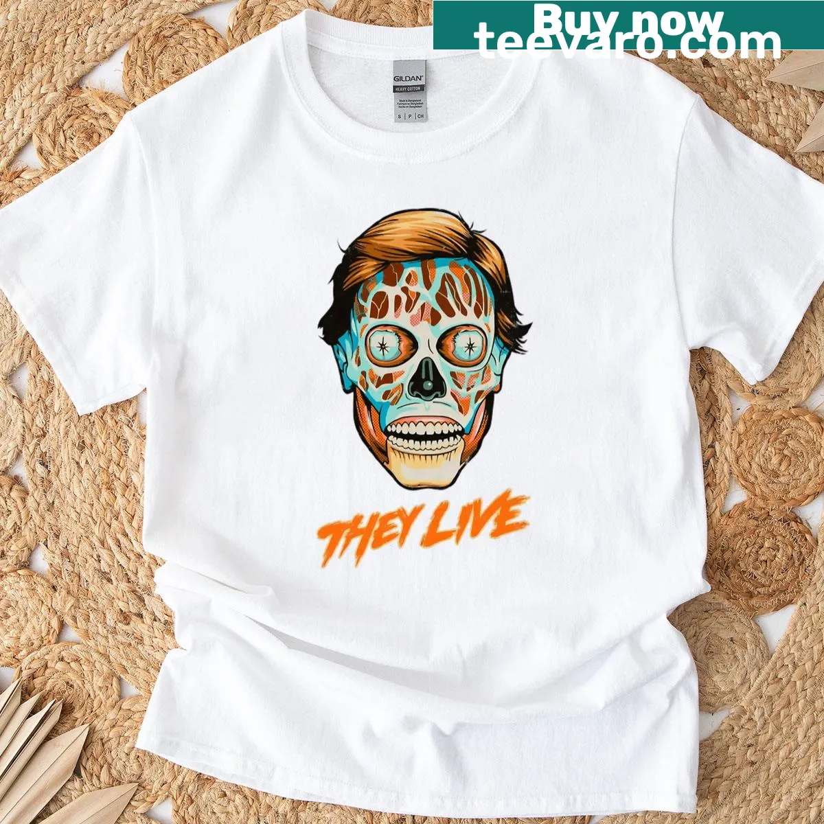 Retro horror movie t-shirt featuring 80s and 90s ghost and monster designs. — on a men's t-shirt