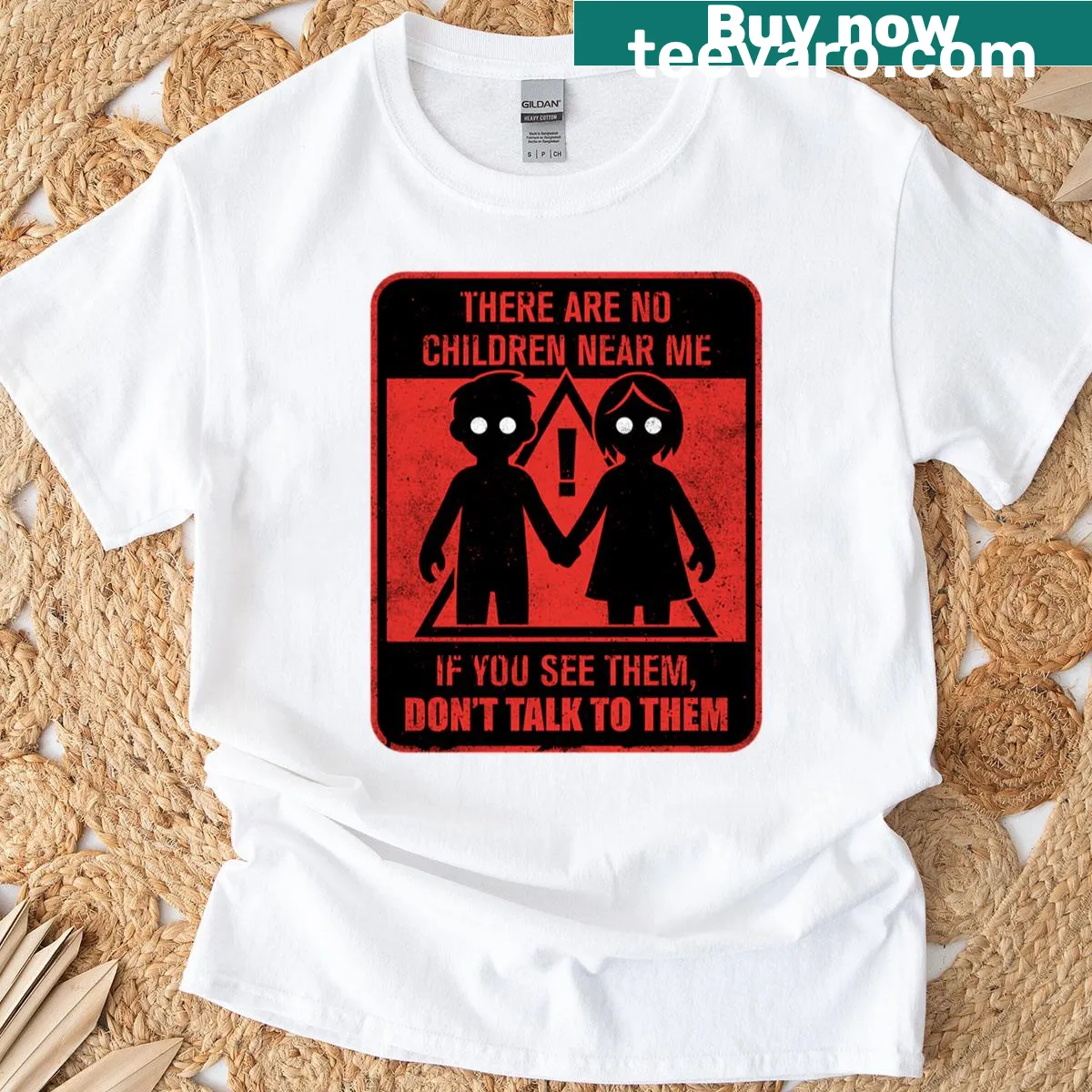 T-shirt featuring shadowy silhouettes, perfect for horror fans — on a men's t-shirt