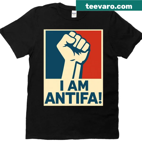 Retro-style T-shirt with the phrase 'I Am Antifa'