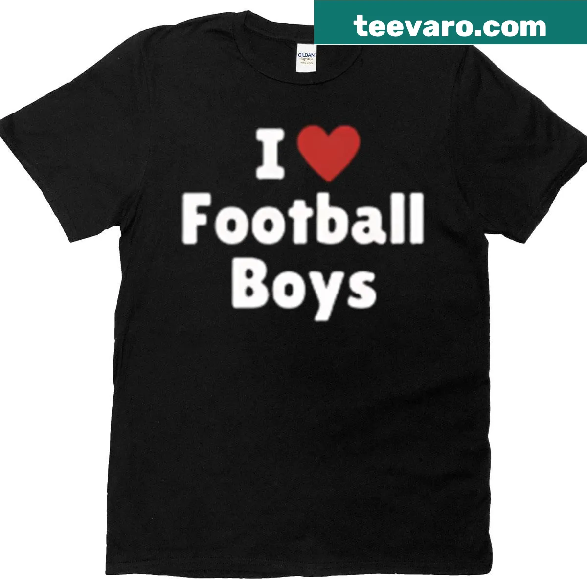 Playful football-themed t-shirt with bold text — on a men's t-shirt