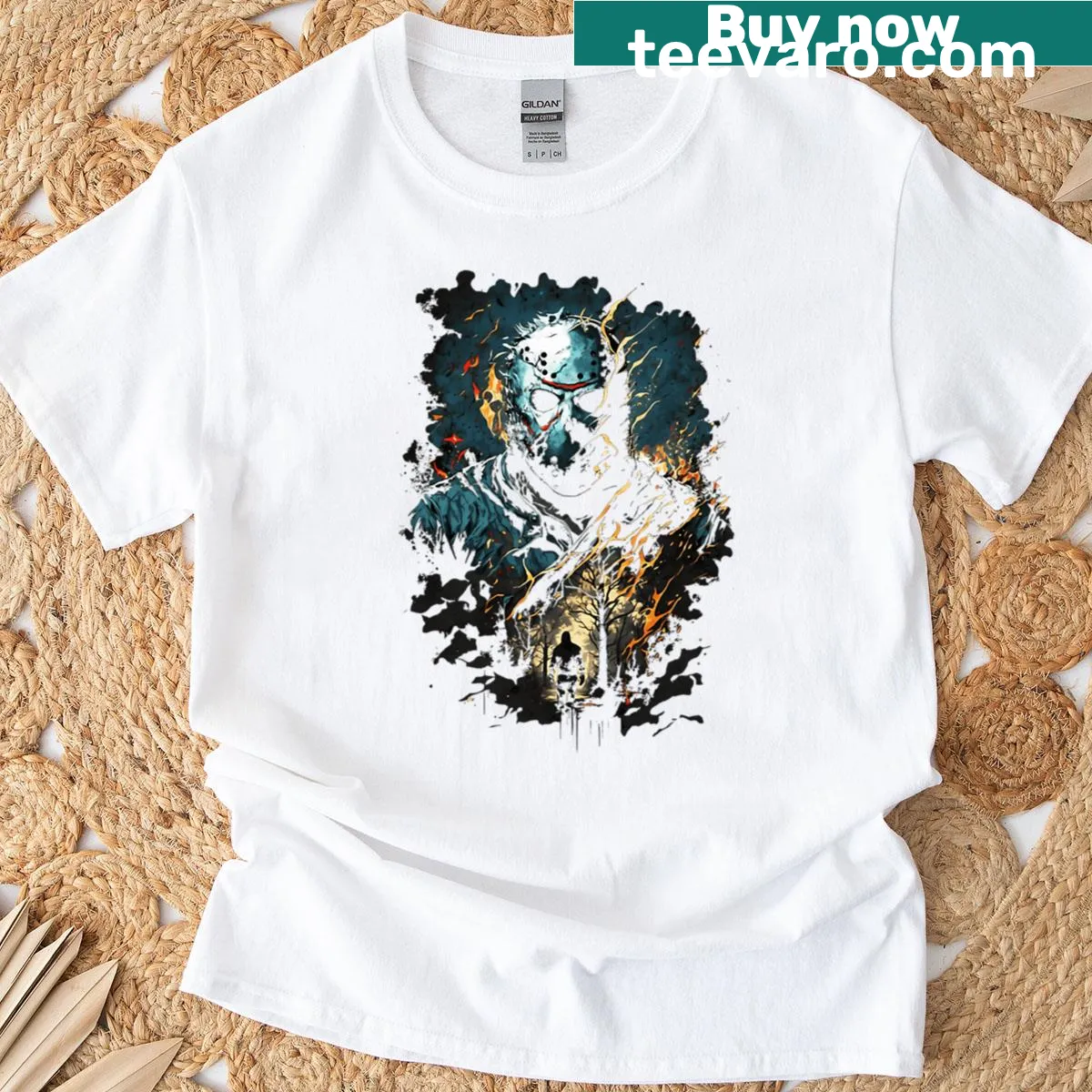 T-shirt featuring Jason Voorhees mask from Friday The 13th — on a men's t-shirt