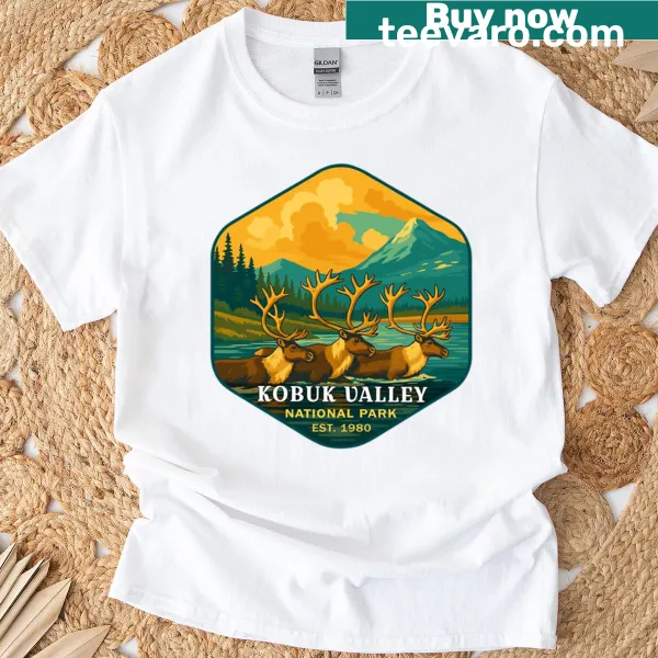 Retro sticker design T-shirt featuring Kobuk Valley National Park