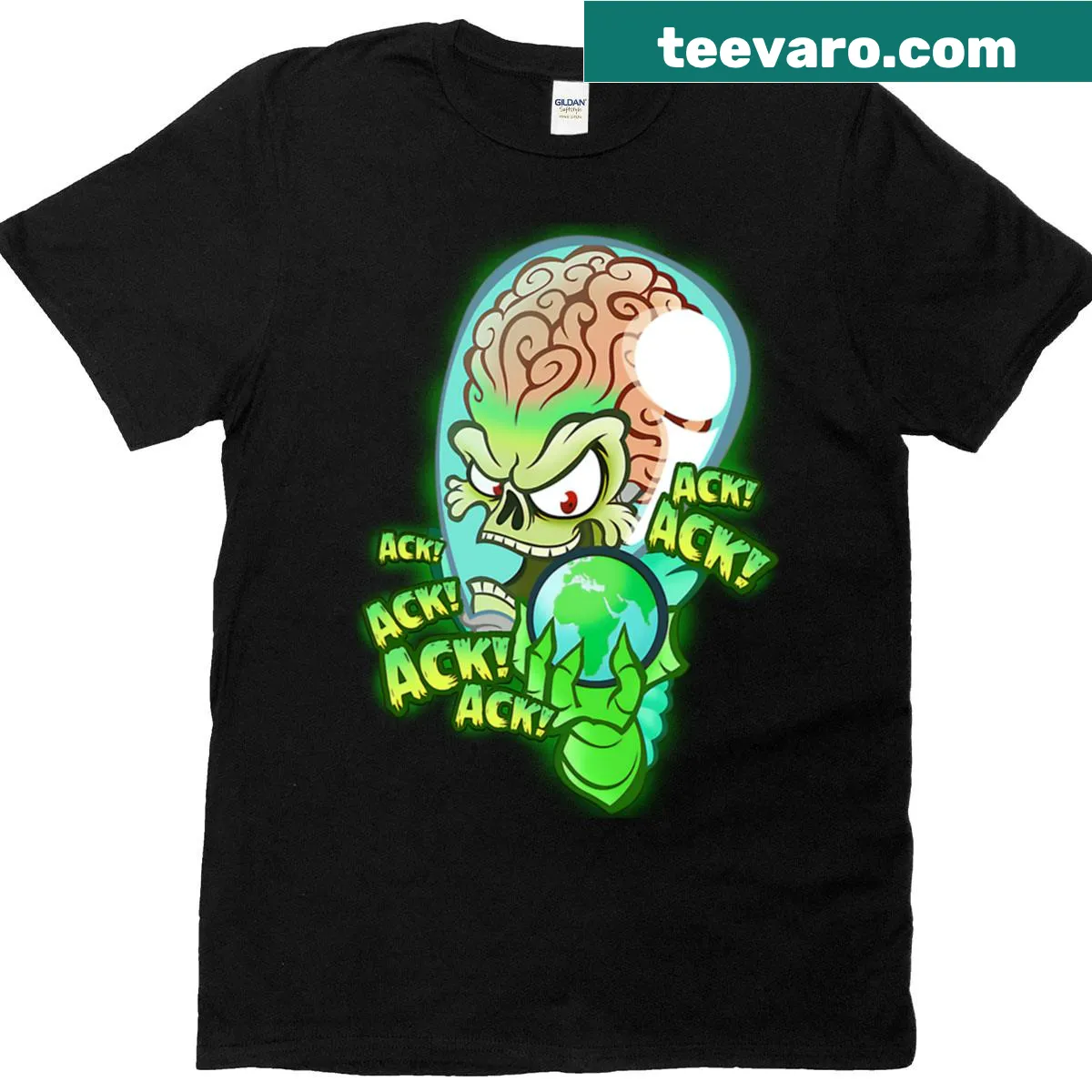 Vintage-style T-shirt featuring a horror movie logo — on a men's t-shirt