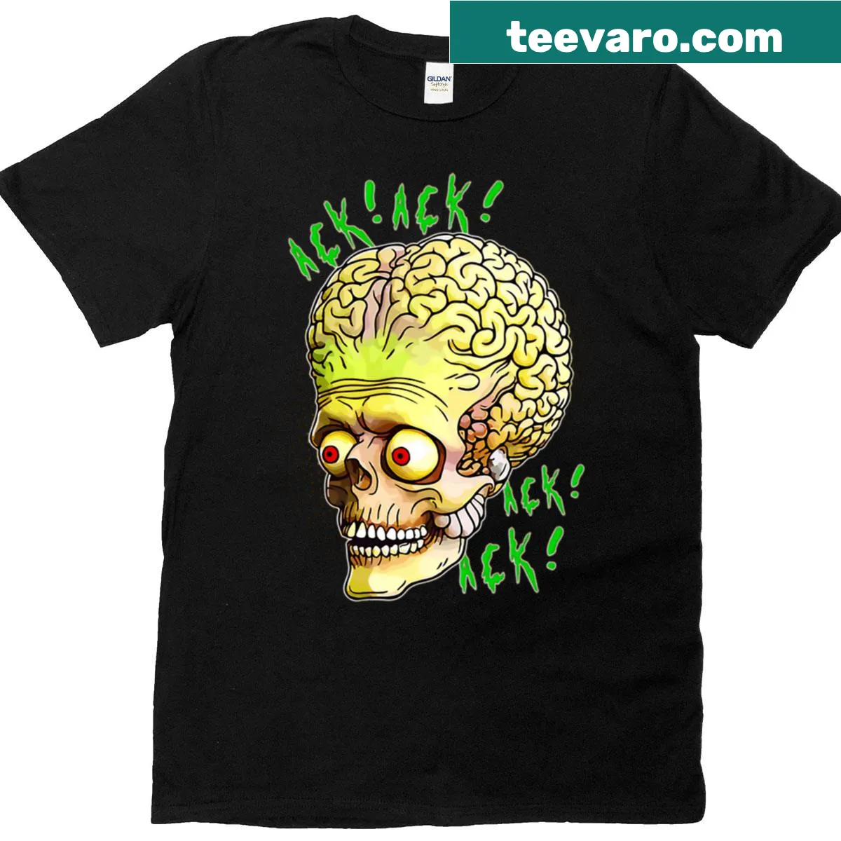 Vintage horror movie logo T-shirt — on a men's t-shirt