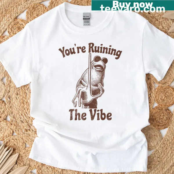T-shirt with the phrase 'Marcus, You're Ruining The Vibe' in playful font