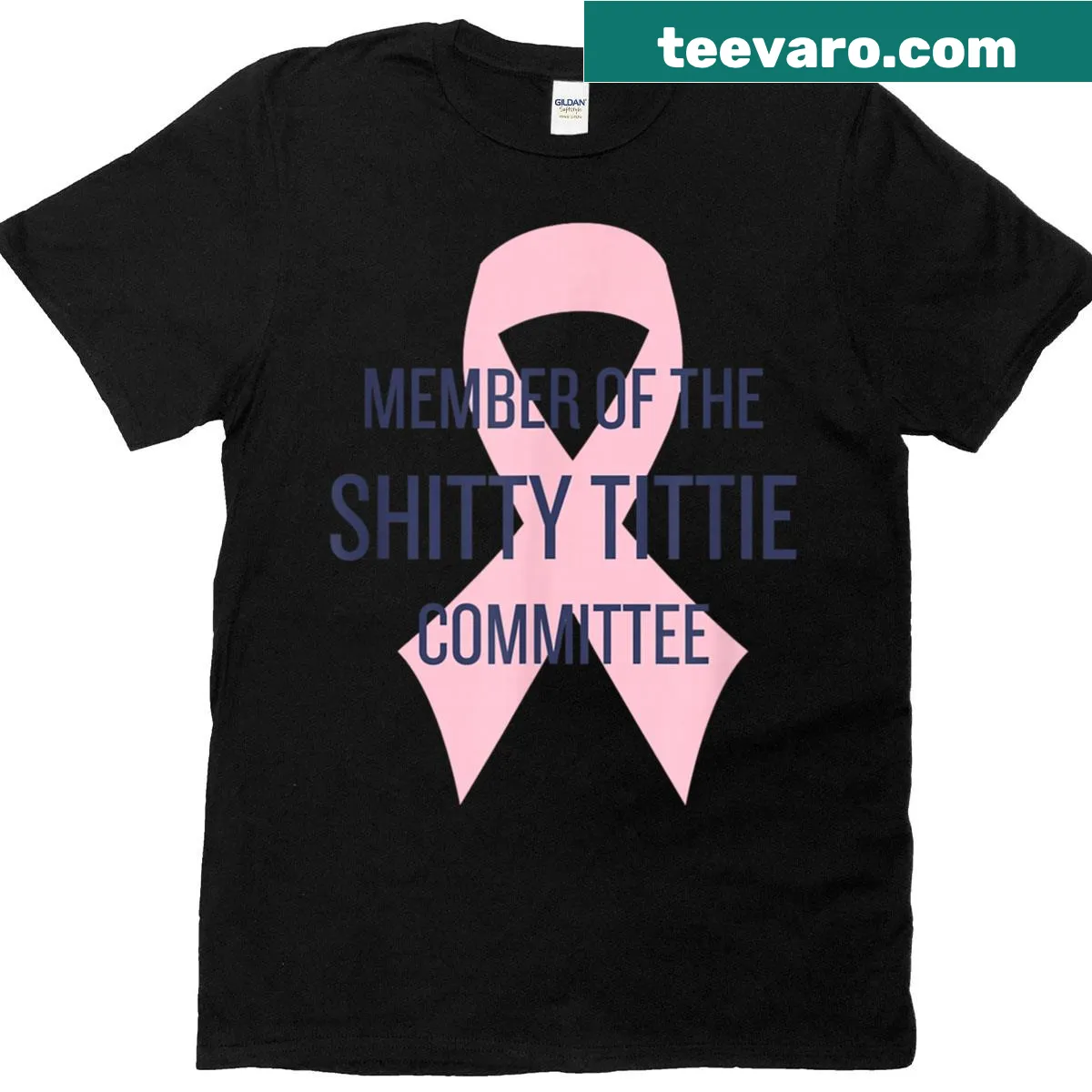 T-shirt with humorous 'Member Of The Shitty Tittie Committee' text — on a men's t-shirt