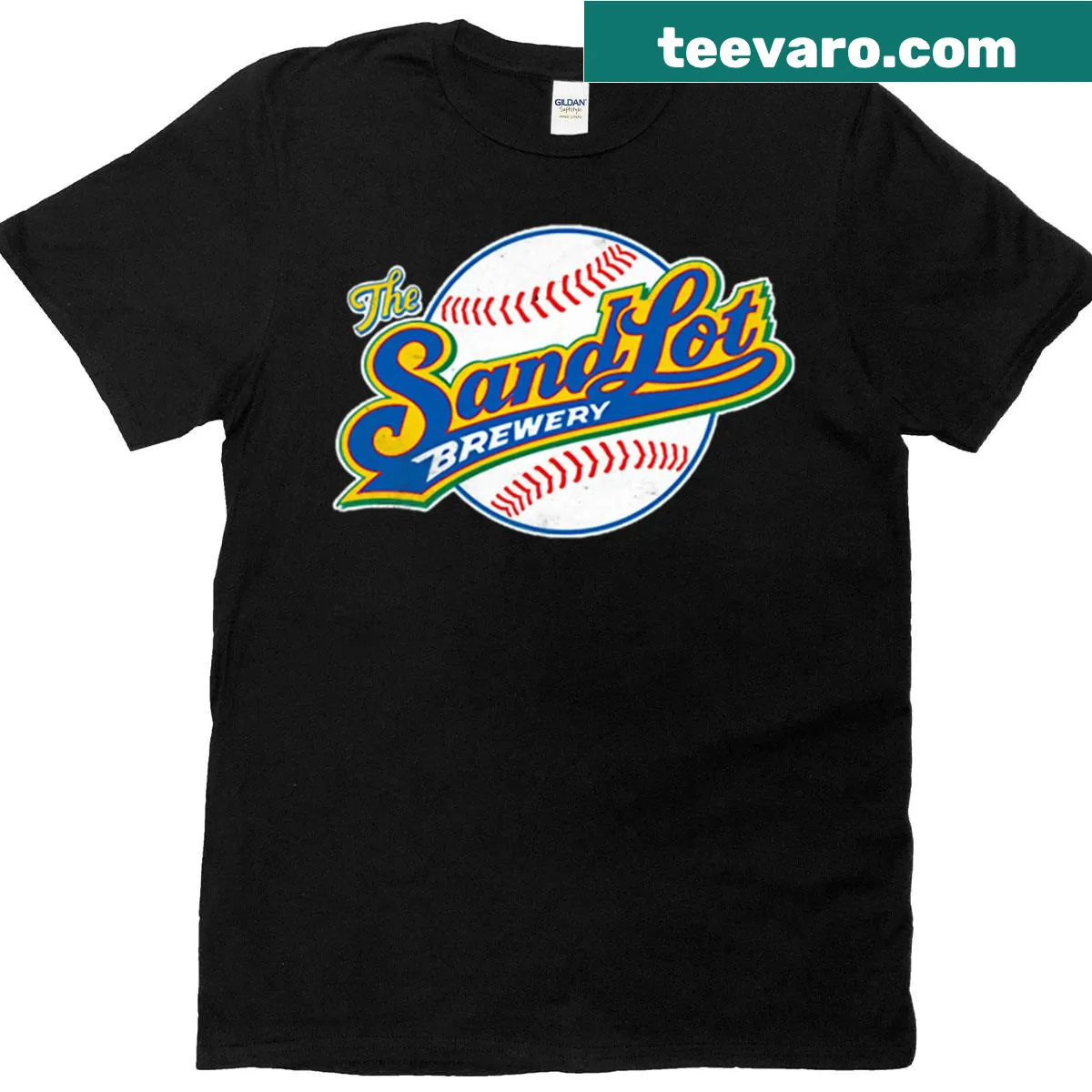 Vintage-style t-shirt celebrating baseball with 'Best Sandlot' text — on a men's t-shirt