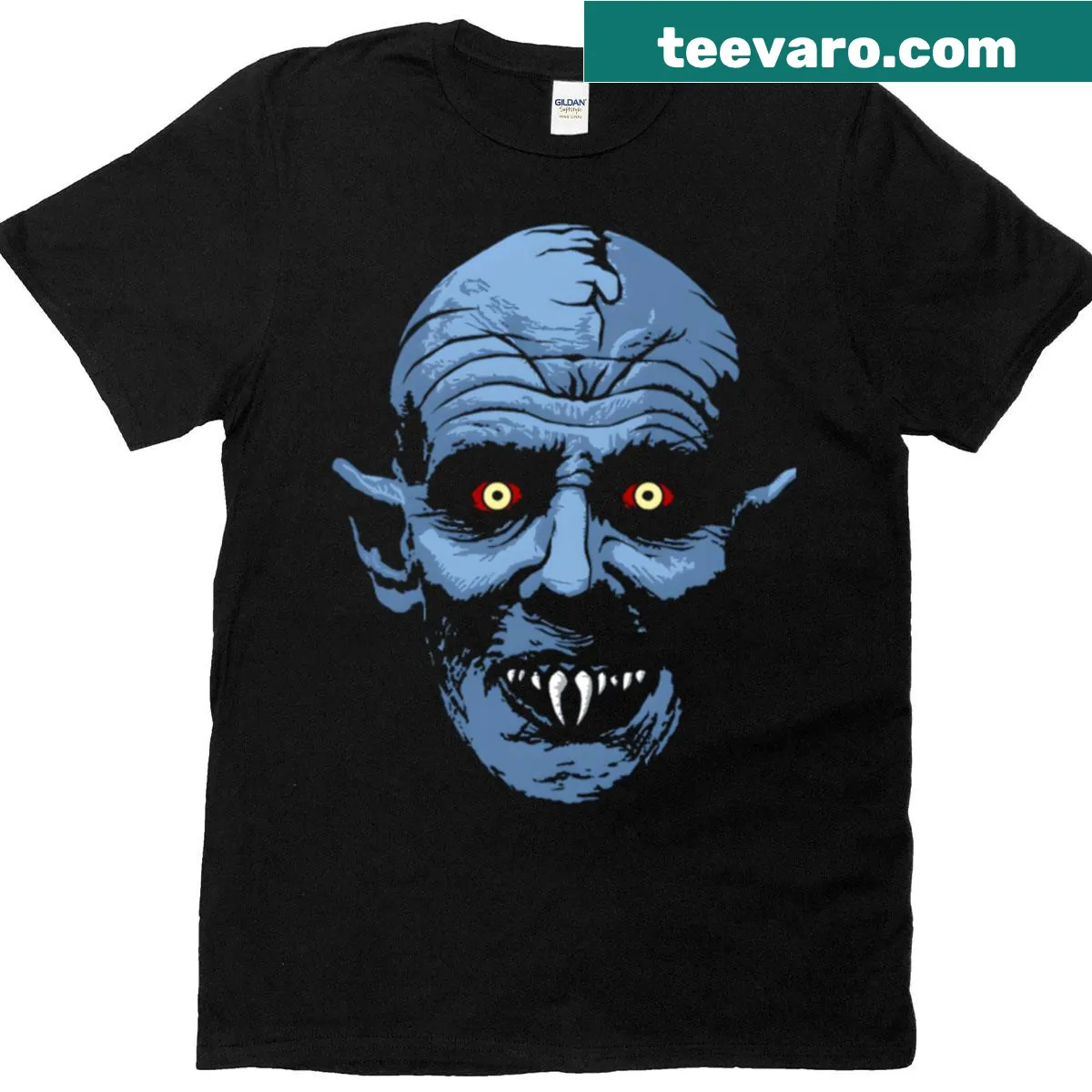 Vintage horror-themed t-shirt featuring classic monsters — on a men's t-shirt