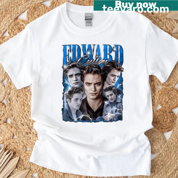 Vintage-style shirt featuring wolves and vampires in a romantic design