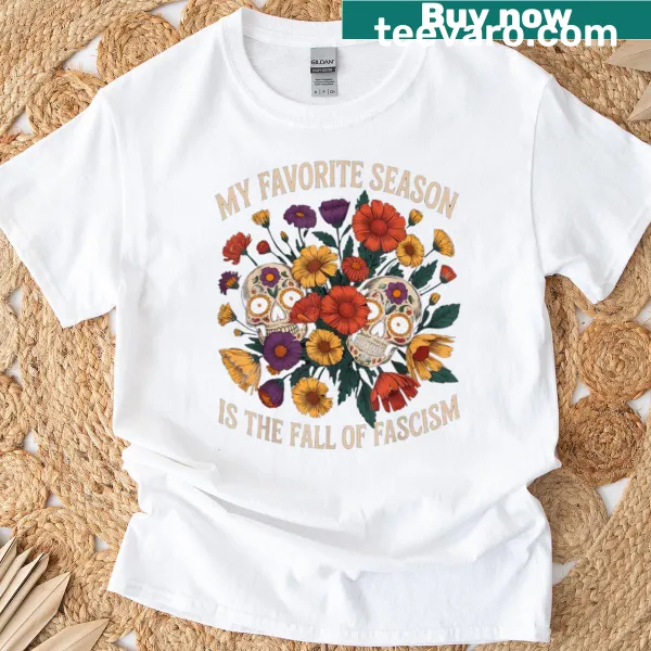 Bold typography t-shirt with a humorous political saying about fascism