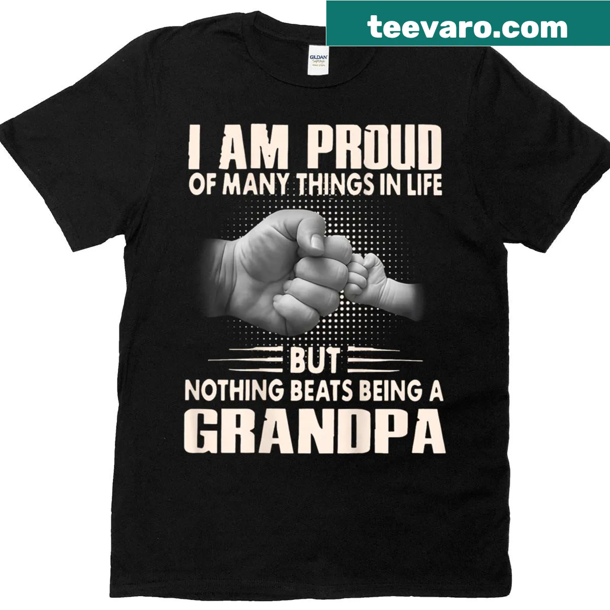 Sentimental grandpa t-shirt with proud text about being a grandpa — on a men's t-shirt